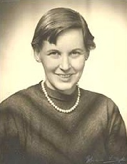 Jean Overton Fuller wearing her pearls